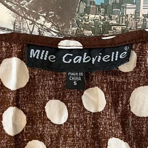 Y2k Mlle Gabrielle Polka dot maxi dress brown - Picture 5 of 8